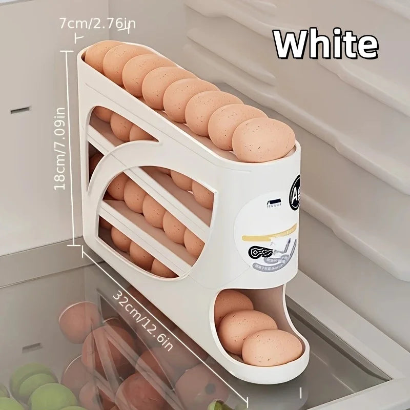 Portahuevos giratorio de 3 pisos para refrigerador