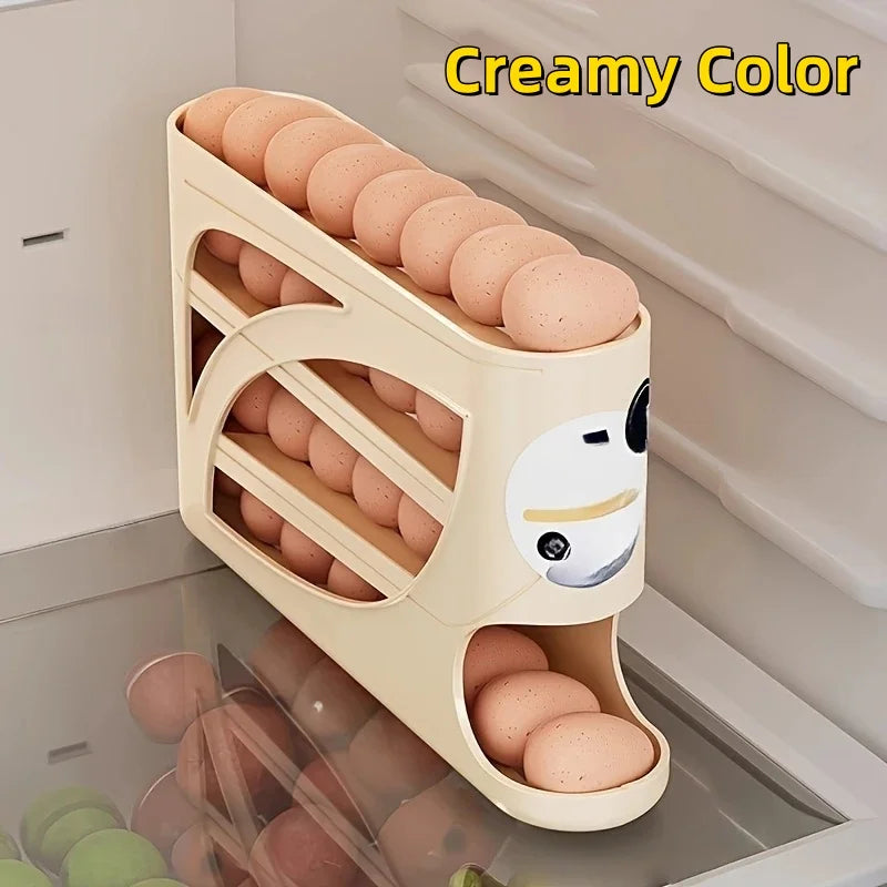 Portahuevos giratorio de 3 pisos para refrigerador